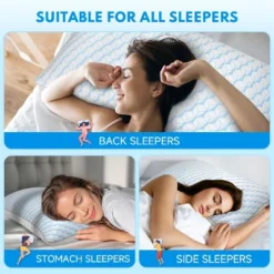 FCNIOS Bed Pillows For Sleeping, Queen Size Pillows Set Of 2, Cooling Pillow With Super Soft Down Alternative Fill For Side Back Stomach Sleepers -Comforters Store GUEST 0088d292 28f9 4638 99d7 ff59aac76bb4