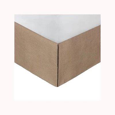 Greenland Home Fashion Burlap 100% Polyester Platform Bed Skirt Drop 15" - Natural 5 Greenland Home Fashion Burlap 100% Polyester Platform Bed Skirt Drop 15" - Natural - Image 3