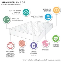 Sharper Image Cooling Touch Overfilled Microfiber Lightweight Deep Pocket Mattress Pad White -Comforters Store GUEST 03ae1b8e 88d1 40de 83cb 2c1e4cec9914