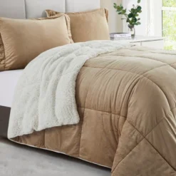 Peace Nest 3 Piece Winter Comforter Set Reversible Faux Shearling Ultra Soft Minky Plush -Comforters Store GUEST 0a719352 902a 4fd2 8492 9c538b6a4452