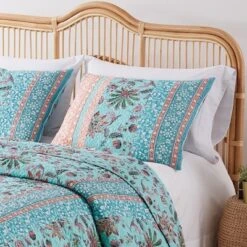 Audrey Quilted Reverible Premium Pillow Sham Turquoise By Barefoot Bungalow -Comforters Store GUEST 0de5fcea 32f9 4fe9 813f bf444410aaa6