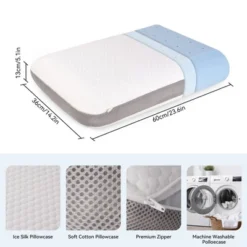 Premium Pillow With 30-Density Blue Gel Particles And Slow-Rebound Bread-Shaped Foam With Punched Design And Dual Fabric -Comforters Store GUEST 0ecab060 f9b2 4f32 ac07 87e72f40d8dc