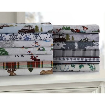 Comfy Stripe Cotton Flannel Printed Oversized Duvet Set - Tribeca Living 4 Comfy Stripe Cotton Flannel Printed Oversized Duvet Set - Tribeca Living - Image 2