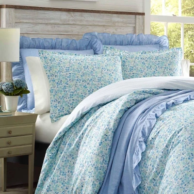 Jaynie Stonewashed Reversible Duvet Cover & Sham Set - Laura Ashley 5 Jaynie Stonewashed Reversible Duvet Cover & Sham Set - Laura Ashley - Image 3