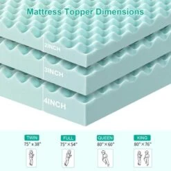 Dyonery Memory Foam Mattress Topper| Egg Crate Gel Infused Cooling Pad For Breathable Comfort And Back Pain Relief -Comforters Store GUEST 162361fa 2f5f 492d ac5c 1948bd4b24ba