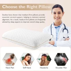 Gulches Gel Memory Foam Pillow (Standard Size:23.6"x15.7", 3.8" H) - Medium Firm, White, Breathable Washable Cover, CertiPUR-US -Comforters Store GUEST 1643a3ab 4971 4129 a7f0 cdeecb5f24be