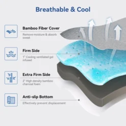 Dyonery Firm & Extra Firm Reversible Bed Topper For Back Pain Relief,3 Inch Twin XL Memory Foam Mattress Pad With Removable Cover,No Smell,CertiPUR-US -Comforters Store GUEST 169e2f51 1631 40ed b4ae a3654000e58a 1