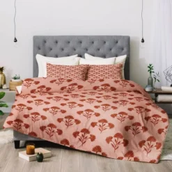 Suri Floral Cherry Schatzi Brown Comforter Set Pink - Deny Designs -Comforters Store GUEST 17e3023c 7f99 4392 88ac 7b6a55bbf16d