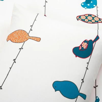 3pc Rowley Birds Cotton Duvet Cover Set - Lush Décor 6 3pc Rowley Birds Cotton Duvet Cover Set - Lush Décor - Image 4