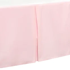 Everyday Kids Light Pink Pleated Crib Skirt – 100% Cotton Dust Ruffle For Baby Girls, Split Corners, 14” Drop – Fits Standard Crib Mattresses -Comforters Store GUEST 20266569 3582 4813 8399 37c45b9bd49d
