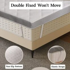 Dyonery 3-inch Mattress, High-density Foam Mattress Pad, Detachable Cover, Odorless, Suitable For Bedrooms And Dormitories,White -Comforters Store GUEST 2089efb0 6e44 4c9d 8f12 bf463343e2e9