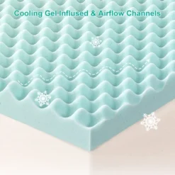 Dyonery Memory Foam Mattress Topper| Egg Crate Gel Infused Cooling Pad For Breathable Comfort And Back Pain Relief -Comforters Store GUEST 22eef41d 0d8d 460a 9098 bc1904b27a18