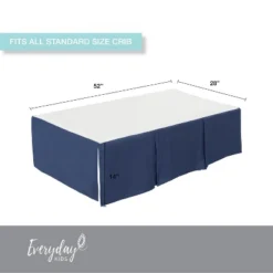 Everyday Kids Navy Blue Pleated Crib Skirt – 100% Cotton, Split Corners, 14" Drop, Fits Standard Cribs, Nursery Bedding For Boys And Girls 13 Everyday Kids Navy Blue Pleated Crib Skirt – 100% Cotton, Split Corners, 14" Drop, Fits Standard Cribs, Nursery Bedding For Boys And Girls -Comforters Store GUEST 251491a4 d514 4507 b844 dd3d5519cdf5