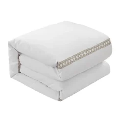 Lewiston 1500 Thread Count Cotton Blend Duvet Cover Set 3 Piece White By Chic Home -Comforters Store GUEST 26858acc c9b9 4275 a7b0 ddae2000c6a8