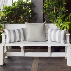 Gulches Stripe Outdoor & Indoor Pillow/Pillowcase - 14"x20", Solarium Polyester, Weather Resistant, Skin Friendly, Optional 100% Polyester Filling -Comforters Store GUEST 26d18672 0e27 4a8a b287 e1a2f4d6bfb0
