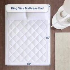 Diamond Pattern Solid Color Ultra Moisture Mattress Pad, Up To 18" Mattress Deep Pocket Waterproof Mattress Pad For All Seasons 23 Diamond Pattern Solid Color Ultra Moisture Mattress Pad, Up To 18" Mattress Deep Pocket Waterproof Mattress Pad For All Seasons -Comforters Store GUEST 27622f4d 8209 4c58 95d6 38cabd20fa33