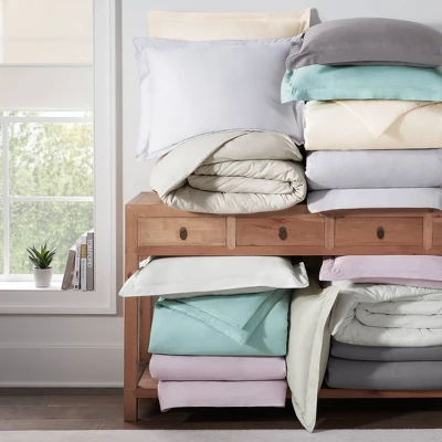 CVC 500 Thread Count Solid Duvet & Sham Set - Serta 6 CVC 500 Thread Count Solid Duvet & Sham Set - Serta - Image 4