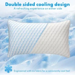 FCNIOS Bed Pillows For Sleeping, Queen Size Pillows Set Of 2, Cooling Pillow With Super Soft Down Alternative Fill For Side Back Stomach Sleepers