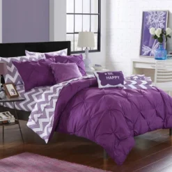 Foxville Pinch Pleated And Ruffled Chevron Print Reversible Multi Piece Comforter Set - Chic Home Design® -Comforters Store GUEST 2fdfd766 d4b4 4e83 a130 e8e73623ba20