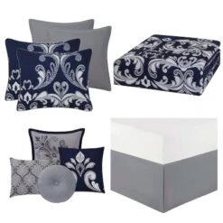 Dolce Comforter Set Navy/Silver - Style 212 -Comforters Store GUEST 30771fb7 18d5 48aa b540 81fb39df4905