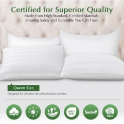 Zibroges Bed Pillows For Sleeping - Cooling Soft Premium Microfiber Cover For Side Back And Stomach Sleepers, 2 Count -Comforters Store GUEST 312f6a99 4d1e 41e0 8694 0e89da9cd38e