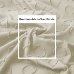 Peace Nest Ultra-Lightweight Microfiber Clipped Duvet Cover Set With Circle Pattern