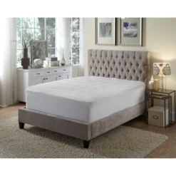 LoftWorks Queen Microplush Mattress Pad: Hypoallergenic, Woven Polyester, Machine Washable, Fits 12" Depth -Comforters Store GUEST 332cb9c5 4d52 4087 9577 5bd8ee3cf4cc