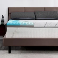 Dyonery Mattress Topper With Ice Silk Cover Queen 4 Inch Certified Firm/Extra Firm -Comforters Store GUEST 395b6c2f 810b 4c3d ab85 b9ba163875ec