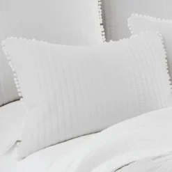 Pom Pom White Standard Sham - Levtex Home