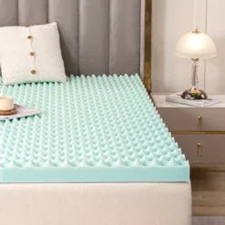Dyonery Memory Foam Mattress Topper| Egg Crate Gel Infused Cooling Pad For Breathable Comfort And Back Pain Relief