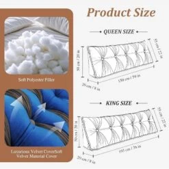 MaseiKar Headboard Wedge Pillow Bed Wedge Pillow For Headboard Bolster For Bed Back Pillows For Sitting In Bed With Removable Velvet Cover,153x50x24cm -Comforters Store GUEST 42503d3a 8881 46da 8cbd 82ea72830b22