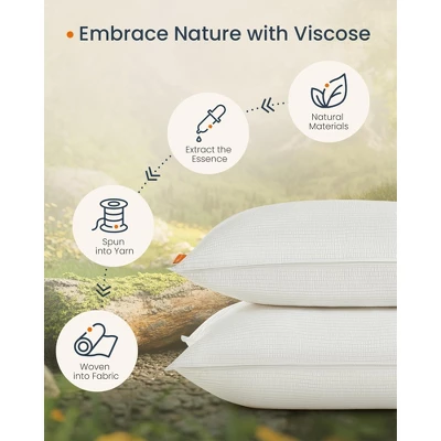 SONGMICS HOME Bed Pillows Standard Size Set Of 2, Down Alternative Hotel Pillow, 20 X 26 Inches, Cloud White 4 SONGMICS HOME Bed Pillows Standard Size Set Of 2, Down Alternative Hotel Pillow, 20 X 26 Inches, Cloud White - Image 2