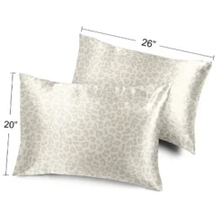 Sweet Jojo Designs Decorative Satin Pillowcases Cheetah Ivory Beige Gold 2pc -Comforters Store GUEST 4743c203 8ac5 4b88 89d1 09a3fe9aae41