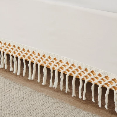 Sweet Jojo Designs Dust Ruffle Queen Bed Skirt Boho Fringe Macrame Ivory 5 Sweet Jojo Designs Dust Ruffle Queen Bed Skirt Boho Fringe Macrame Ivory - Image 3