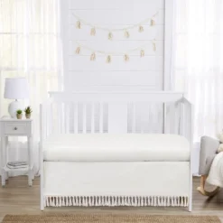 Sweet Jojo Designs Boy Or Girl Gender Neutral Unisex Baby Crib Bed Skirt Bohemian Fringe Ivory