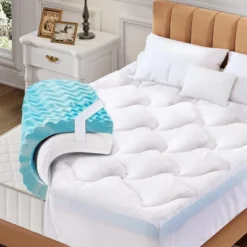 Dyonery Dual Layer Memory Foam Mattress Topper With Deep Pocket, Pillow Top Mattress Topper For Back Pain Relief -Comforters Store GUEST 4cb3cadf 51f5 4263 986d 2a6eac4c09ff