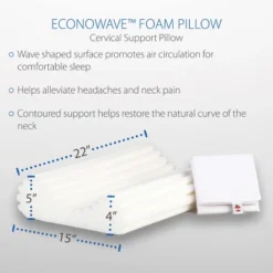 Core Products EconoWave Air Circulating, Foam Cervical Support Pillow With Case -Comforters Store GUEST 4ccd4c75 f9fe 4779 8d52 d721c7bfa82f