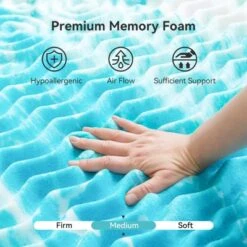 Dyonery 2/3-Inch Gel Memory Foam Mattress For Back Pain, Adequate Support And Pressure Relief, Blue -Comforters Store GUEST 4dc94b72 8aef 452d b89c 072b921b66d2