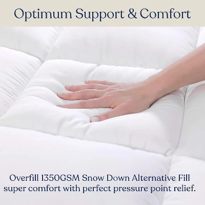 Delara Organic Extra Plush Mattress Pad, Cooling Quilted, Recycled Down Alternative, 20" Deep Pocket, Breathable & Noiseless 6 Delara Organic Extra Plush Mattress Pad, Cooling Quilted, Recycled Down Alternative, 20" Deep Pocket, Breathable & Noiseless - Image 4