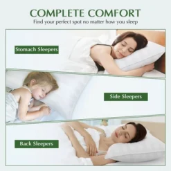 Zibroges Bed Pillows For Sleeping - Cooling Soft Premium Microfiber Cover For Side Back And Stomach Sleepers, 2 Count -Comforters Store GUEST 50f50d68 d148 4e04 b06d ae08446f1f23