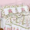 Collections Etc Columbine Floral Trellis Ruffled Edge Pillow Sham Gender Neutral Green -Comforters Store GUEST 51001ac9 ea4e 4eb6 aeca 9af37c16d7a9