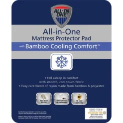Cooling Rayon From Bamboo Fitted Mattress Pad - All In One -Comforters Store GUEST 532cd9a1 f1f1 43ad abd5 33a6c25e7fa1