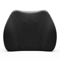 WENNEBIRD Model Q Lumbar Memory Foam Support Pillow To Improve Posture With Raised Side Butterfly Design, Dual Fabric, And Removable Cover, Black
