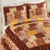Collections Etc Autumn Patchwork Ruffled Edge Pillow Sham Gender Neutral