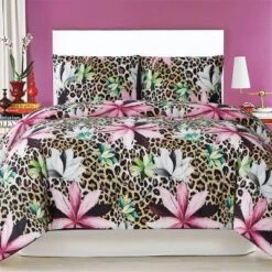 Christian Siriano 3pc Tahiti Floral Duvet Cover Set Brown/Pink -Comforters Store GUEST 5590ec6e 9629 4f16 8ac6 7166abfad432