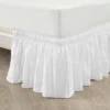 Ruched Ruffle Elastic Easy Wrap Around Bedskirt Pure White Single Queen/King/Cal King -Comforters Store GUEST 561d822d aa93 4a32 b2cc 34b0d165b31a