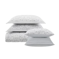 6pc Full/Queen Dashing Damask Comforter Set Gray - Waverly -Comforters Store GUEST 57375f0c 0e0e 482d bd3c 67b5bc804696