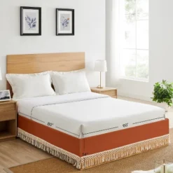 Sweet Jojo Designs Girl Dust Ruffle Queen Bed Skirt Boho Floral Wildflower Orange And Ivory -Comforters Store GUEST 5c5e2f30 db37 4c6e a834 e3988a9a05c7