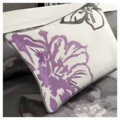 Gray/Purple Jasmine Watercolor Floral Duvet Cover Set 6pc -Comforters Store GUEST 5cd34b09 1634 4a84 b576 8491642fcd87