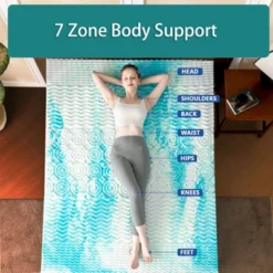 Dyonery 4 Inch Egg Crate Mattress Topper With Silk Cover, Firm To Extra Firm MattressTopper For Pain Relief, Premium Cooling Gel